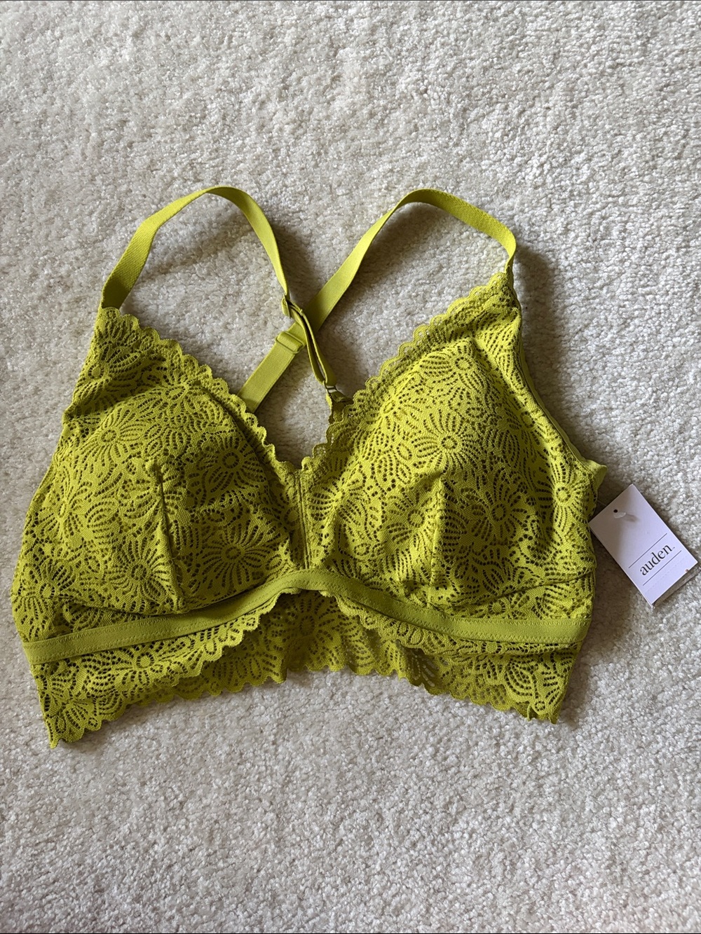 Auden Lace Bralette in Chartreuse